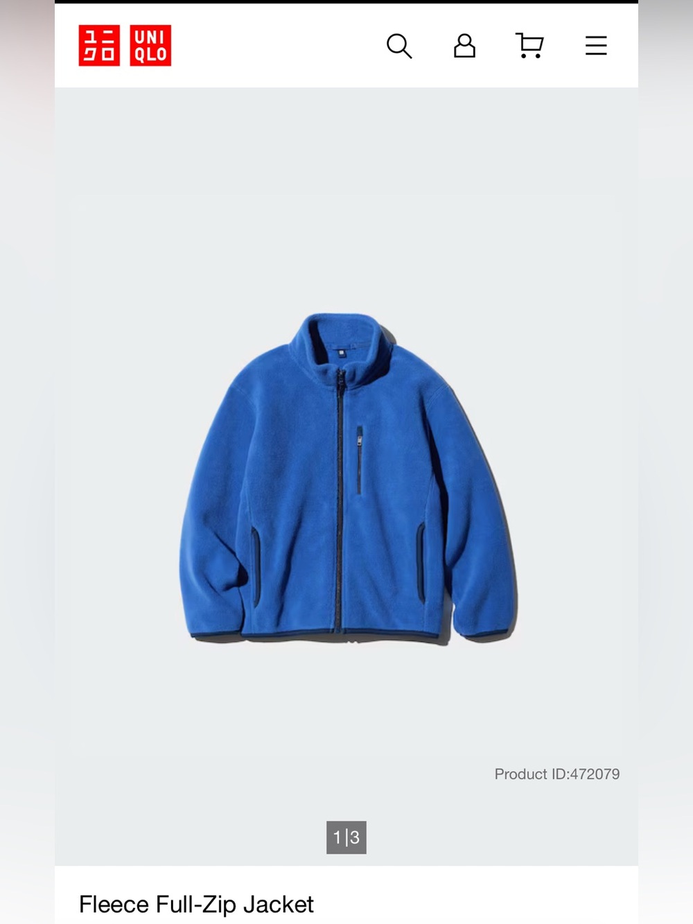 Uniqlo Kids Blue Fleece Jacket